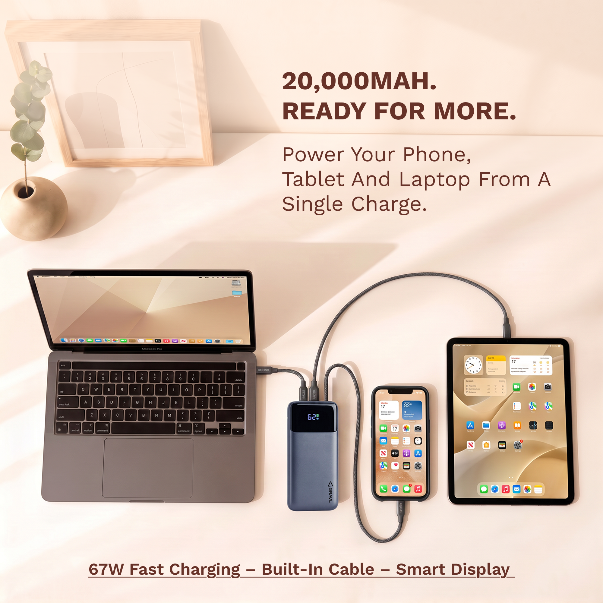 GRAVL Axis 67 Laptop Power Bank 20000mAh