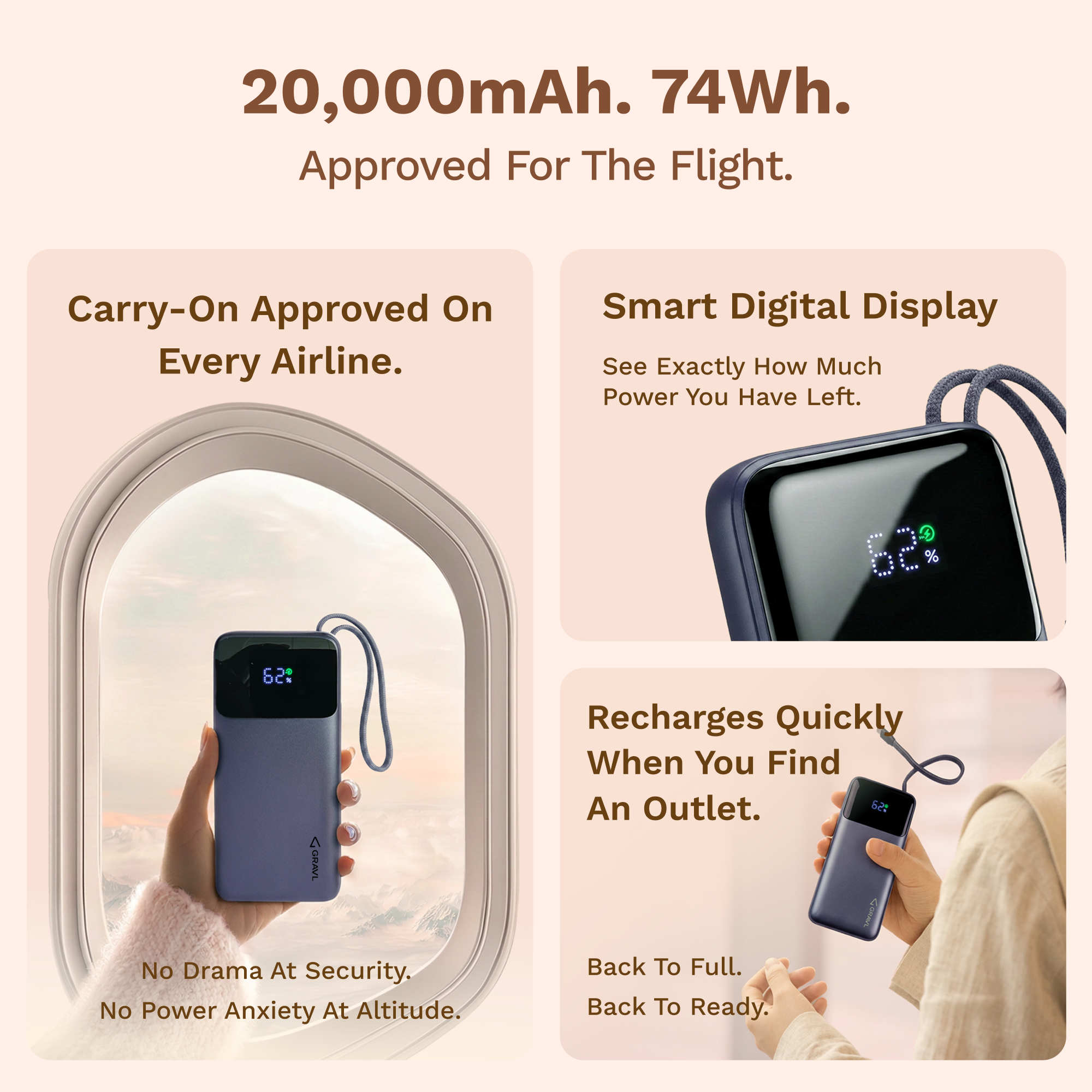 GRAVL Axis 67 Laptop Power Bank 20000mAh